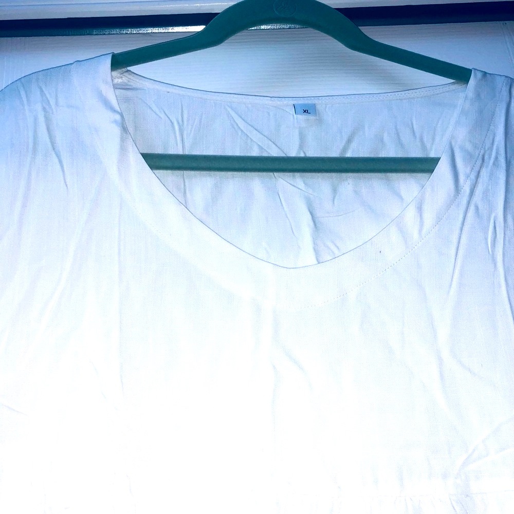NWT White summer short v-neck Dress, XLG or beach cover! - Picture 2 of 5